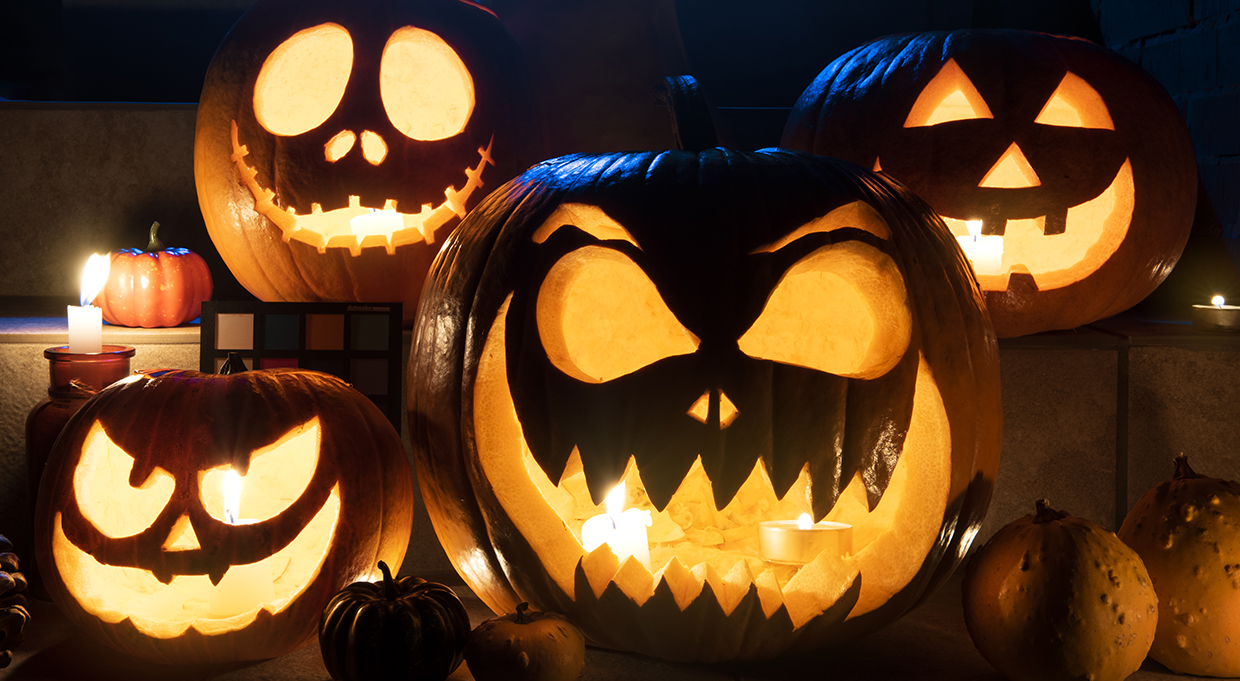 Calabazas de Halloween iluminadas